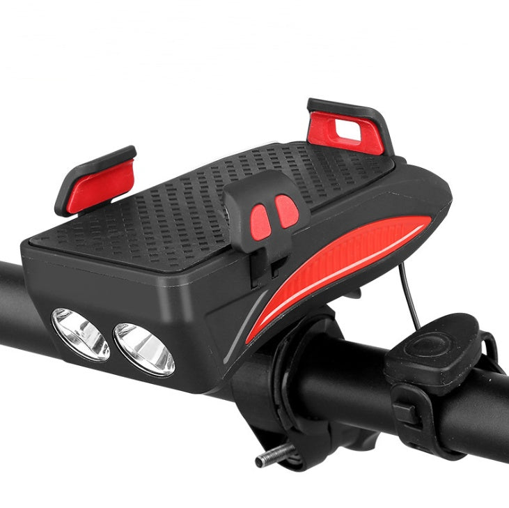 4-in-1 Bike Mount — Light, Horn, Phone Holder & Power Bank