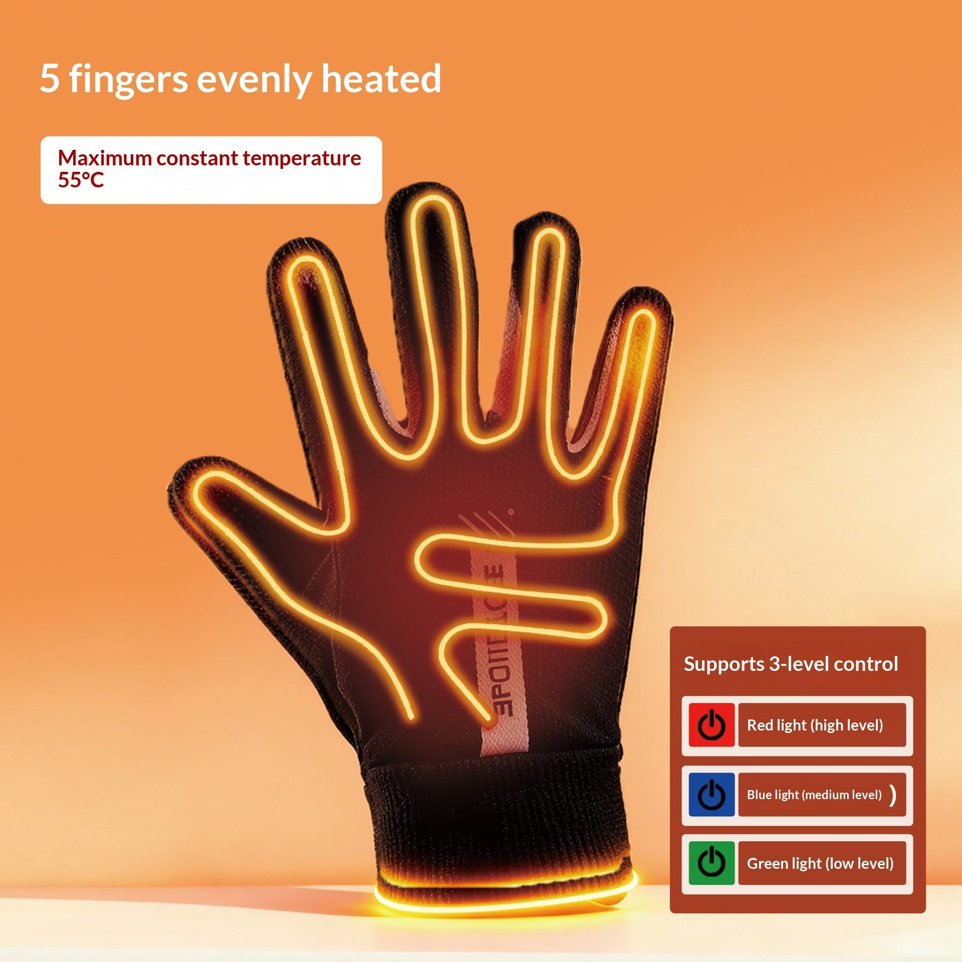 USB Heated Cycling Gloves — 3 Temperature Settings